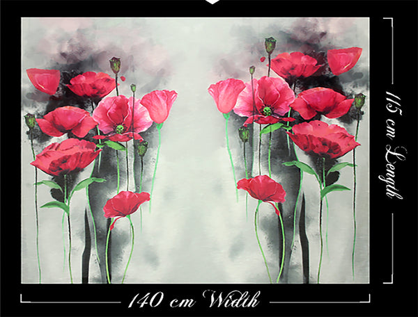 Multi Color w/ Shades of Grey/Pink Silk Linen - 140 cm Width.