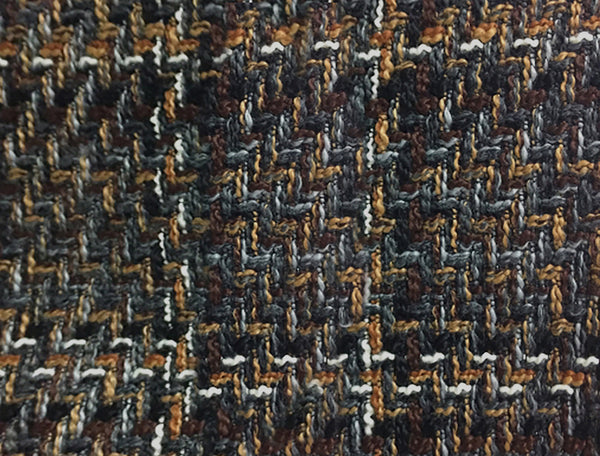 Shades of Brown/Gold/Grey/White/Black - French Tweed - 152 cm Wide.