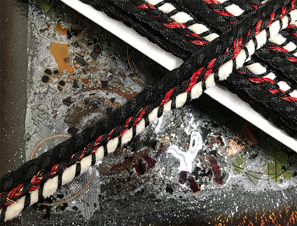 Black White and Red -  French Braid Trim - 2cm Wide.