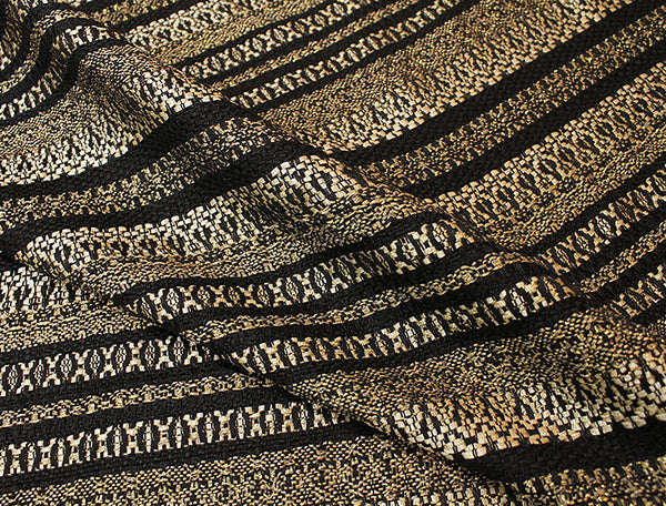 Black/Gold/Off White  - French Tweed - 150 cm Wide.