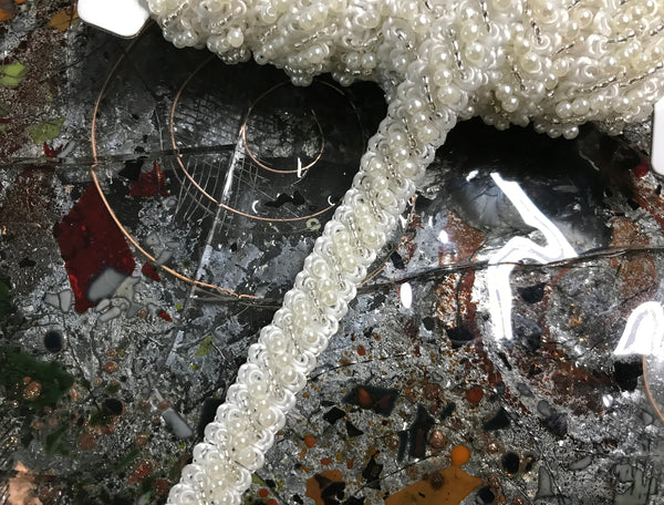 Glass Beds and Pearls -  Beaded Trim - 1/2" Wide.