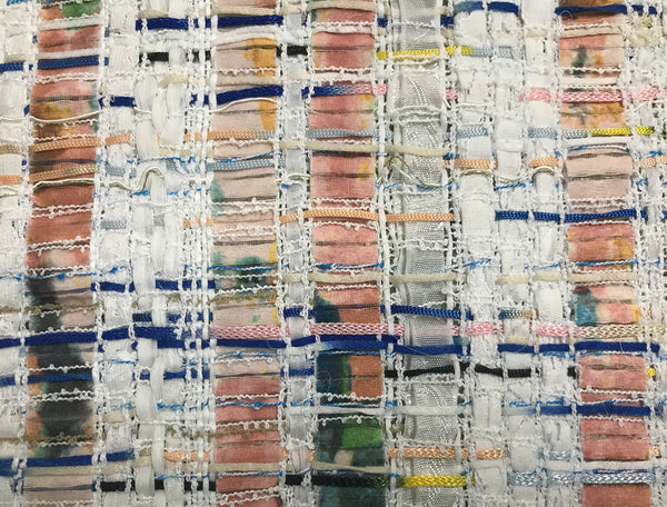 Shades of Pastel Colors With Ribbons - French Tweed - 150 cm Wide.