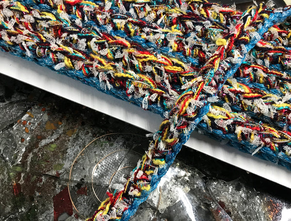 Multi Colors Crocheted  French Braid Trim - 2.1 cm (7/8") Wide.