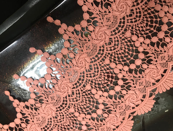 Clay Powder - Cotton Italian  Lace - 24 cm  Wide.