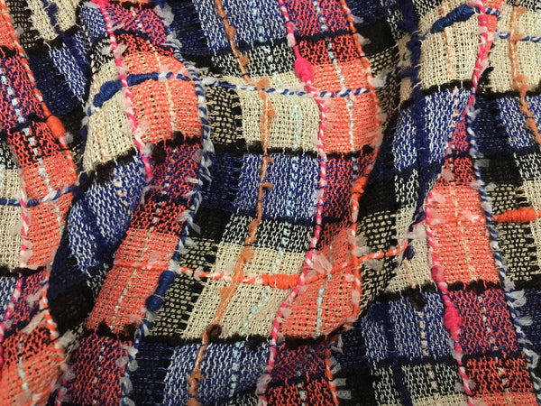 Multi Color Plaid  -  French Tweed -  148 cm Wide - WIKILACES