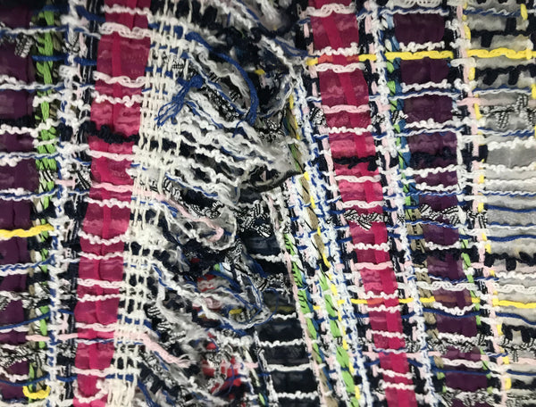 Multi Color Double Faced w/Ribbons - French Tweed - 150 cm Wide.