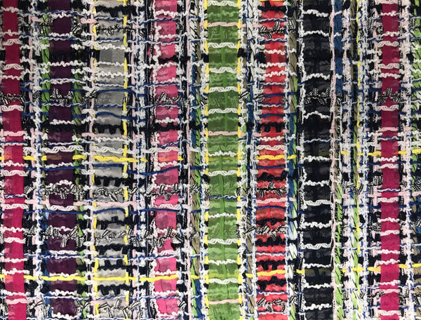 Multi Color Double Faced w/Ribbons - French Tweed - 150 cm Wide.
