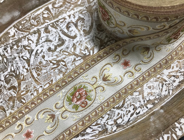 Multi Color  - Embroidered  Jacquard Ribbon -  In two Styles.