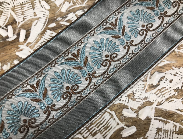 Multi Color - Embroidered Velvet Jacquard Ribbon - in Tree Colors and Tree Width.