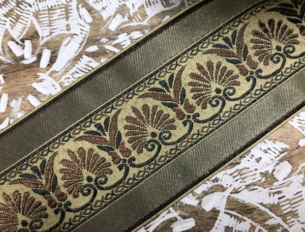 Multi Color - Embroidered Velvet Jacquard Ribbon - in Tree Colors and Tree Width.