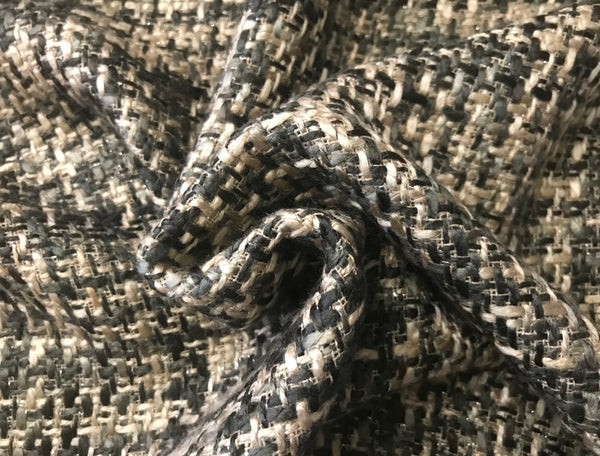 Shades of Moss Green/Tan w/Speckles of Silver - French Tweed - 150 Wide.