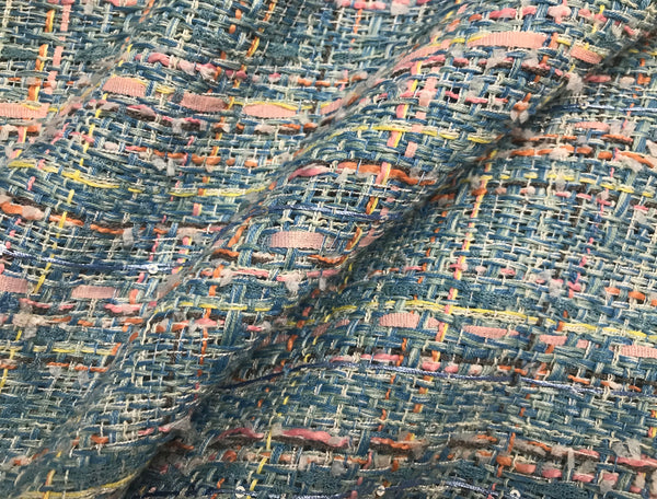 Multi Color w/Pink Ribbons - French Tweed - 150 Wide.