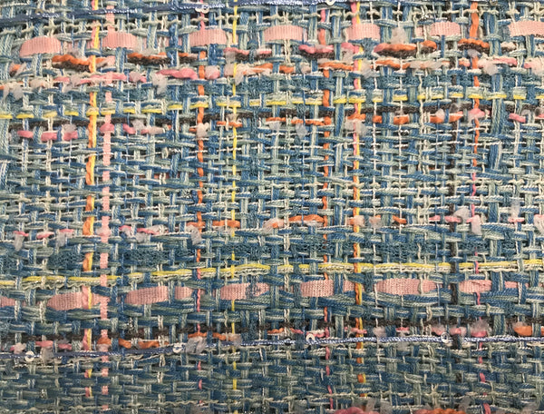 Multi Color w/Pink Ribbons - French Tweed - 150 Wide.