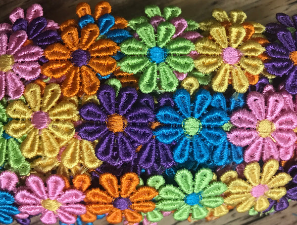 Multi Color Daisies and Butterflies Trims.