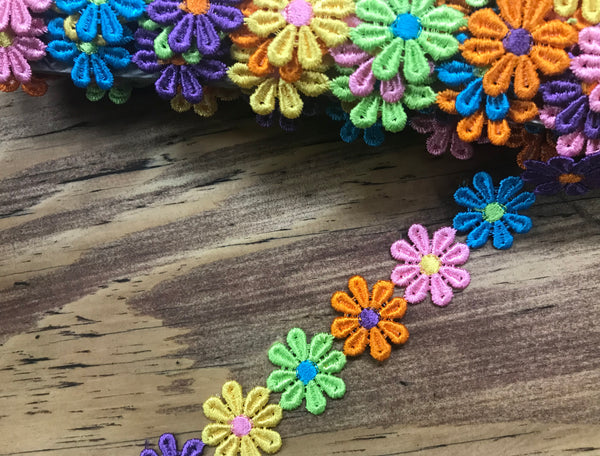 Multi Color Daisies and Butterflies Trims.