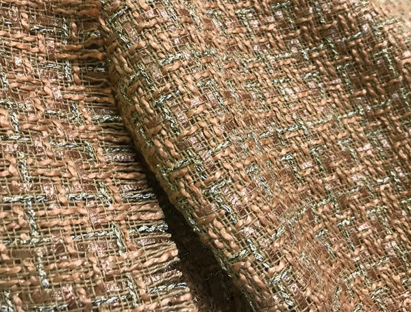 Terra Color Powder w/Gold Threads -  French Tweed -  150cm Wide.