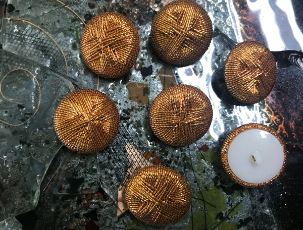 Gold Wire Hand-Made - Embroidered Button - 28 MM  Width.