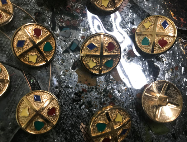 Gold Color - With Enamel Inserts - Alloy Buttons - 20 MM Width.