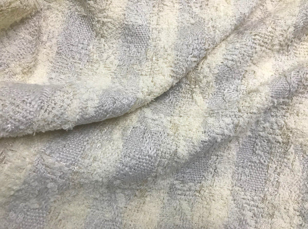 Natural White/Cream Color w/Ribbons - Double Faced French Tweed -150 cm Wide.