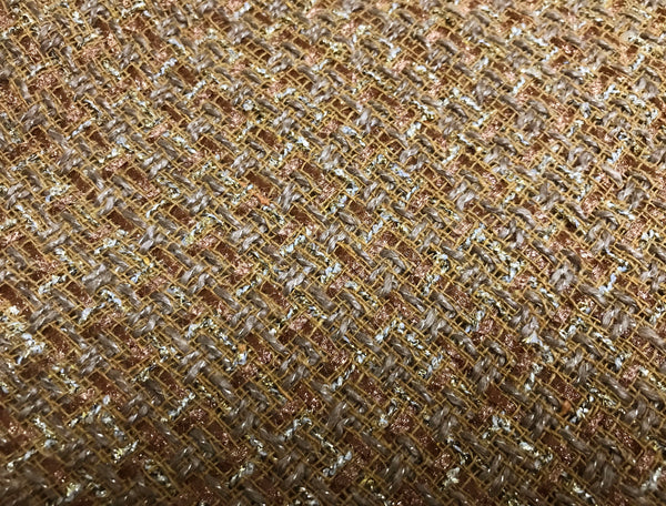 Terra Color Powder w/Gold Threads -  French Tweed -  150cm Wide.