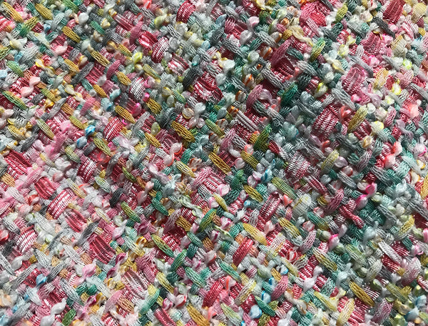 Multi Color w/Ribbons and Tulle Weaved Through Out  - French Tweed - 150 cm Wide.