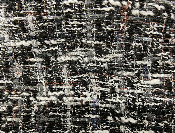 Shades of Grey/Black/Off White/Tan/Purple - French Tweed - 150 cm Wide.