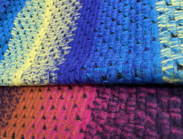 Multi Color  Hombre Knitted  - Italian Woolen - 150  cm Wide - Available in 2 Colors.
