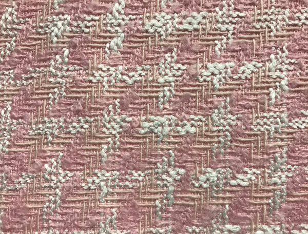 Pink and White Lined - French Tweed - 150 cm Wide.