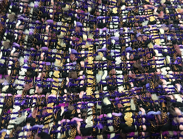 Nobel Purple, Gold Tans and Pink - French Tweed - 150 cm Wide.