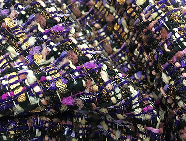 Nobel Purple, Gold Tans and Pink - French Tweed - 150 cm Wide.