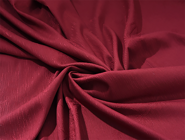 Burgundy Silk Jacquard - Palms Print - 40 MM - 114 cm Wide.