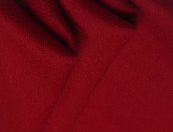 Red Short Staple Hair - Italian Alpaca Wool - 155 cm Wide, Imported.