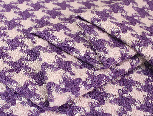 Purple/Light Pink HoundsTooth  - French Tweed - 150 cm Wide.