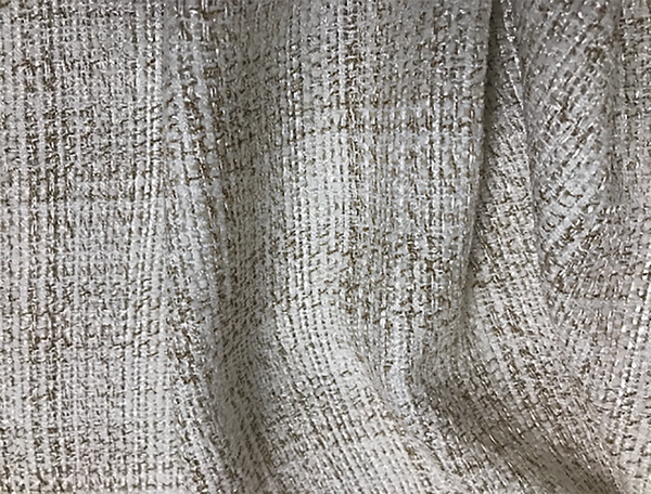 Natural White/Beige and White Glossy Threads - French Tweed - 150 cm Wide.