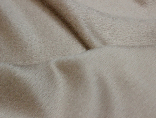 Beige Long Staple Hair - Italian Alpaca Wool - 152 cm Wide, Imported.