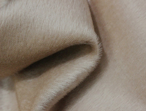 Beige Long Staple Hair - Italian Alpaca Wool - 152 cm Wide, Imported.