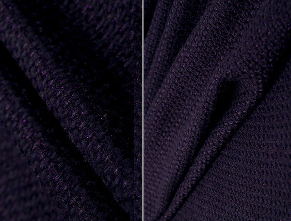 Eggplant Purple w/Shiny Speckles - Italian Tweed - 156 cm Wide.