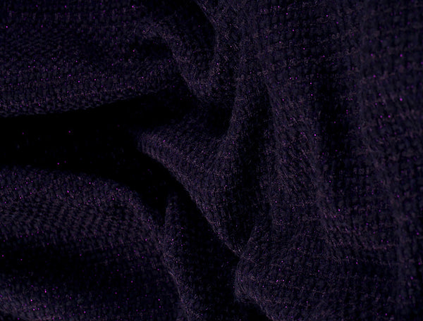 Eggplant Purple w/Shiny Speckles - Italian Tweed - 156 cm Wide.