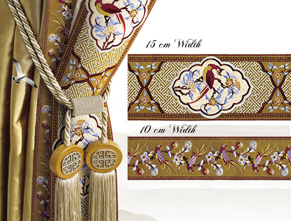 Multi Color w/ Gold/Maroon/Beige - Embroidered  Jacquard Ribbon - in 2 Styles.