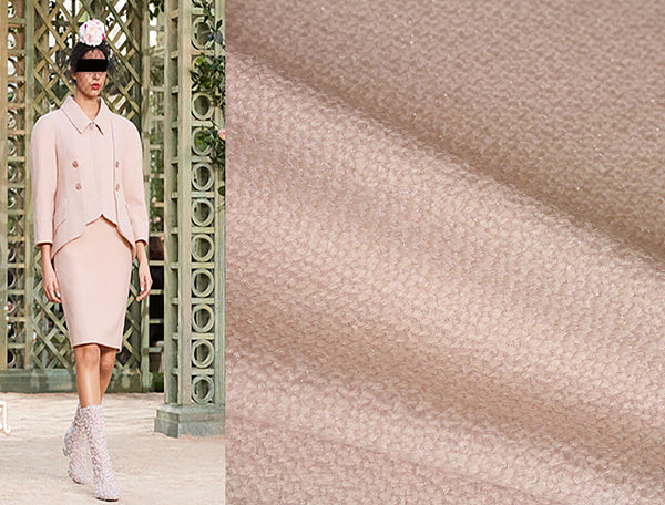 Shades of Pink/White w/Speckles of Gold - Lined  French Tweed - 142 cm Wide.