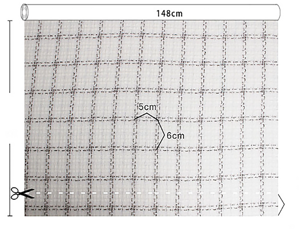 Natural White w/Grey, Black and Silver Stitchings - French Tweed -148 cm Wide.