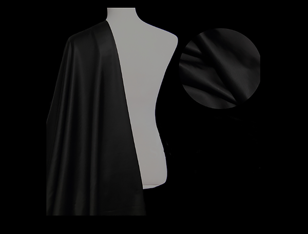 Black Mulberry Silk - Crepe de Chine - 30 MM Weight - 114 cm Wide.