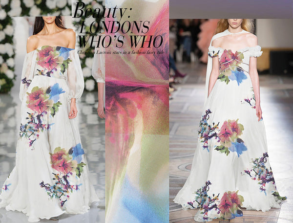 Multi Color Floral Print - Silk Chiffon - 130 cm Wide - WIKILACES