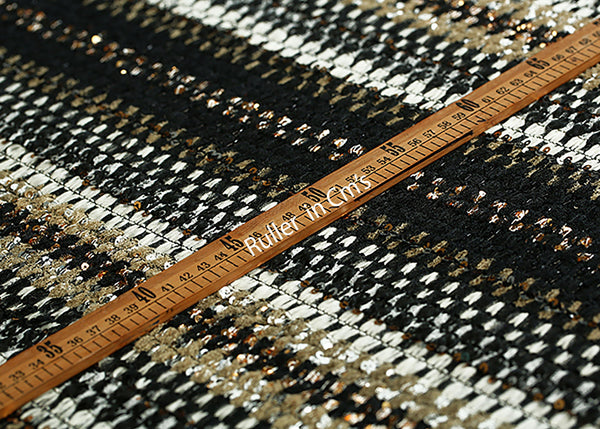 Multi Color Stripes - French Boucle with Sequins - 140 cm Wide - WIKILACES