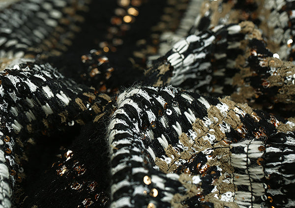 Multi Color Stripes - French Boucle with Sequins - 140 cm Wide - WIKILACES