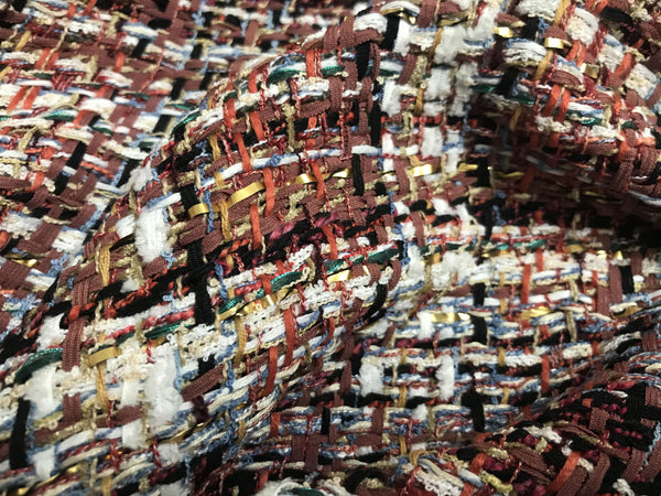 Multi Color With Ribbons - French Tweed - 145 cm Wide - WIKILACES