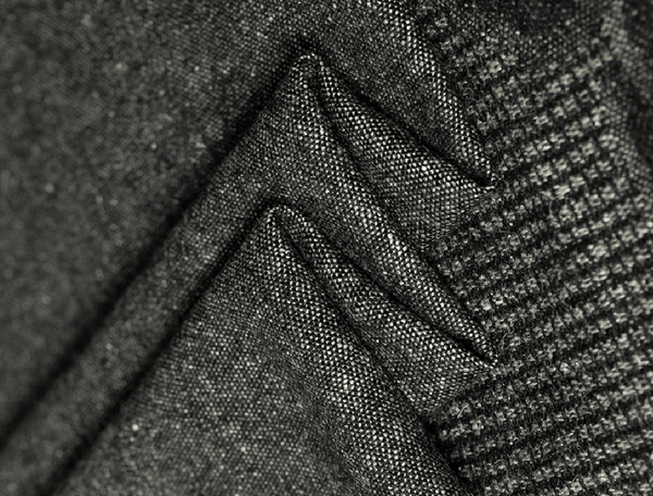 Grey/Black/Off White - Italian Fine Wool Jacquard - 120 cm Length x 150 cm Width.