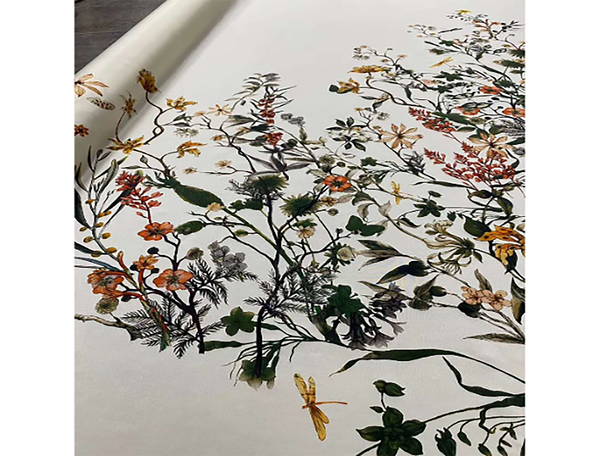 Multi Color Floral on Eggshell Background - French Mulberry Silk Crepe de Chine - 16 MM - Sold by Section: 110 cm L x 140 cm W.