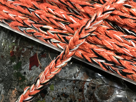 Orange/Black/White/Gold- Handmade French Braid Trim - 1.5 cm Wide.