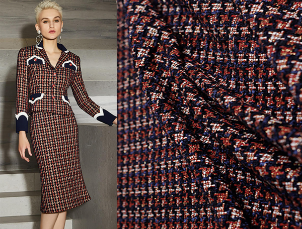 Multi Color w/Gold Accent - French Tweed - 150 cm Wide, Two Colors Available.